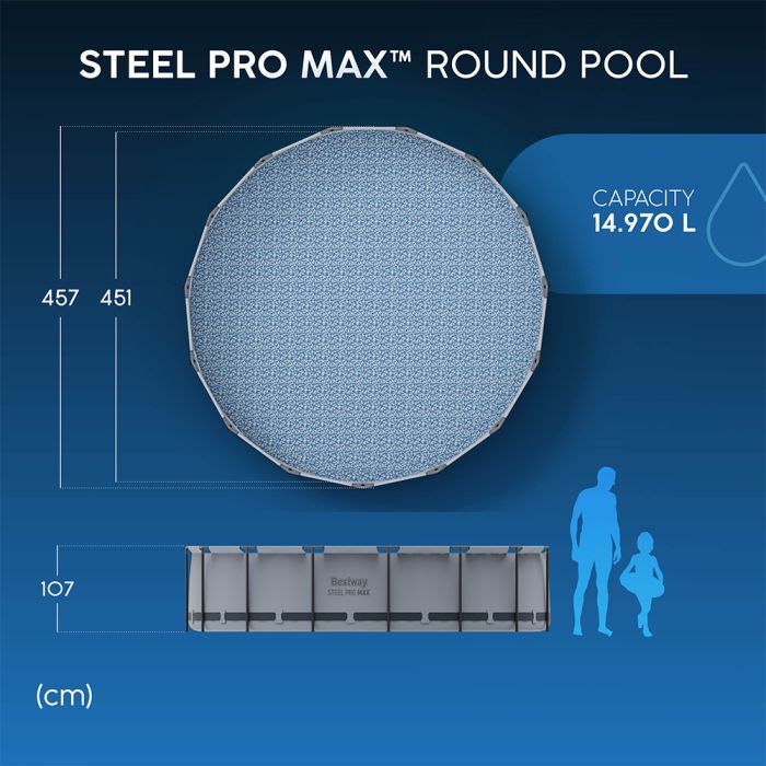 Bestway CH | Bestway Steel Pro MAX Kit Piscine hors sol 4,57 x 1,07 m